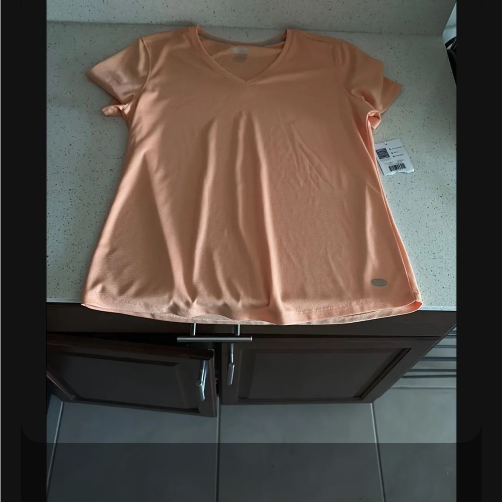 NWT reel legends large peach v neck shirt 1174